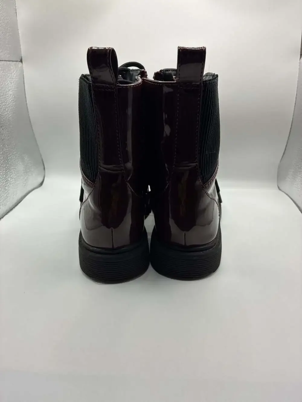 Art Class Girls Burgundy Patent Combat Boots Size 3